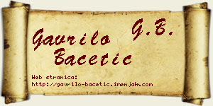 Gavrilo Bacetić vizit kartica